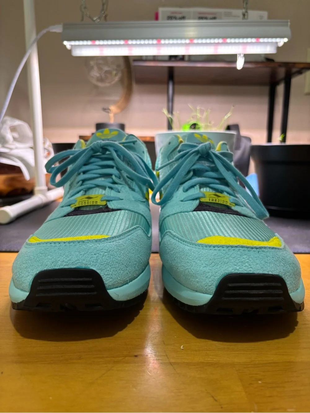 adidas TORSION ZX 8000 Aqua Teal and Yellow Runner Sneakers men’s.